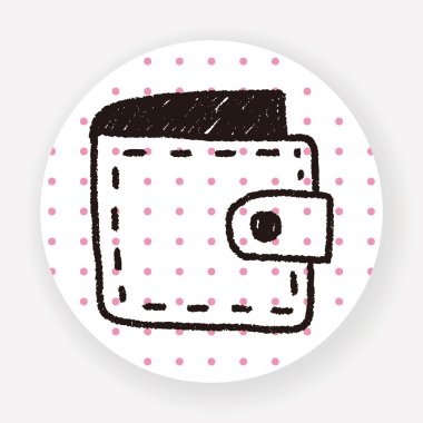 cüzdan karalama vektör çizimi çizimi