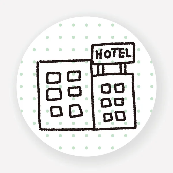 Doodle Hotel Vector Illustration — Stock Vector