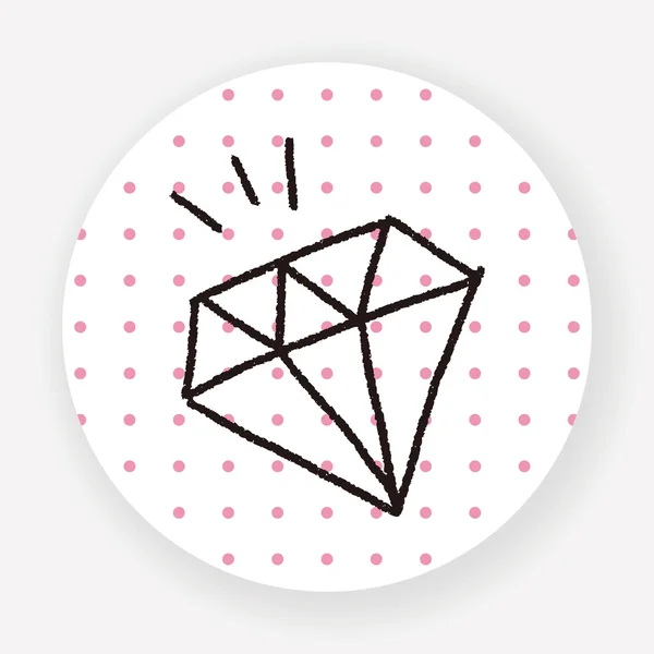Illustration Vectorielle Diamant Doodle — Image vectorielle
