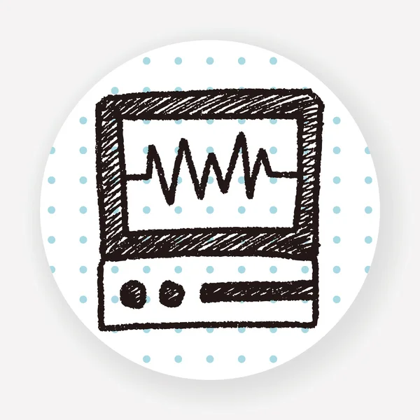 Ilustração Vetorial Doodle Ecg — Vetor de Stock