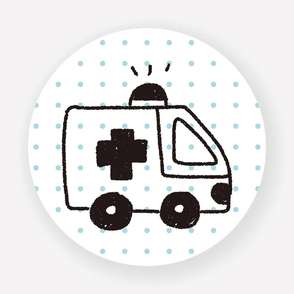 Illustration Vectorielle Dessin Doodle Ambulance — Image vectorielle