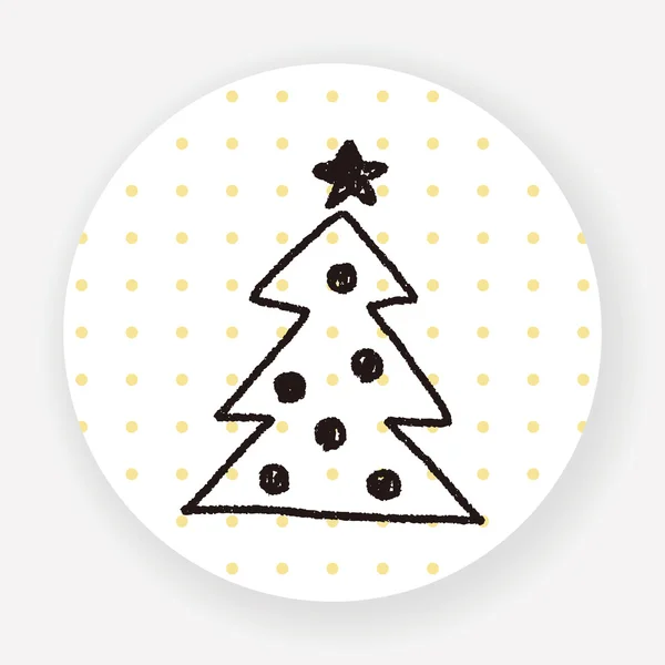 Kerstboom Doodle Tekening — Stockvector