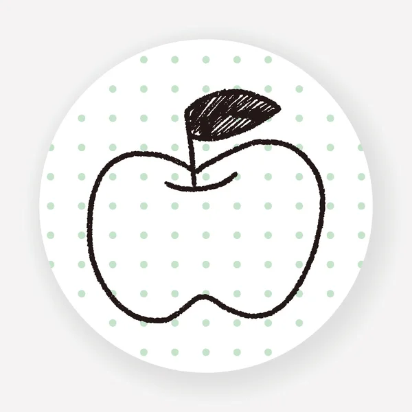 Doodle Apple Flat Icon Isolado Fundo Branco Vetor Ilustração Vetor De Stock
