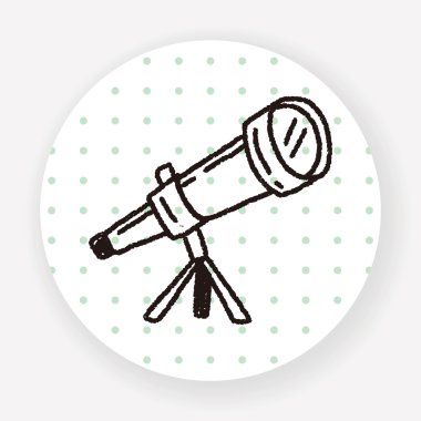 Doodle Teleskop vektör çizimi