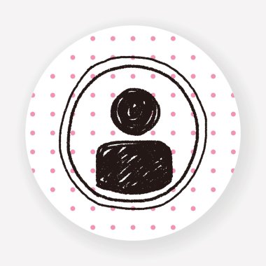 Doodle Karakteri işaret vektör illüstrasyonu