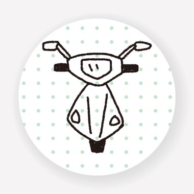 Doodle Motosiklet vektör çizimi
