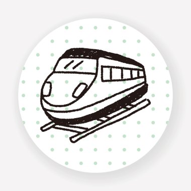 Doodle Tren vektör çizimi