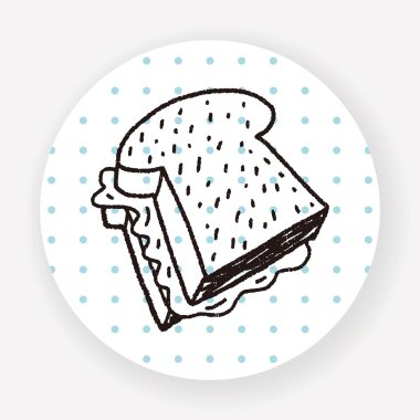 Doodle Tost vektör çizimi
