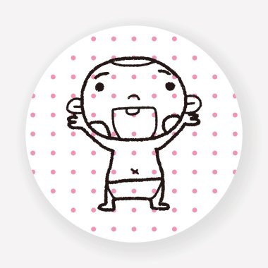 Doodle Baby vektör illüstrasyonu
