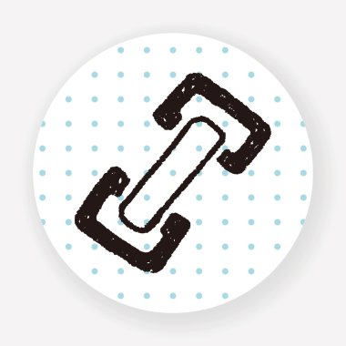 Doodle Link düz simgesi beyaz arkaplan, vektör, illüstrasyon izole