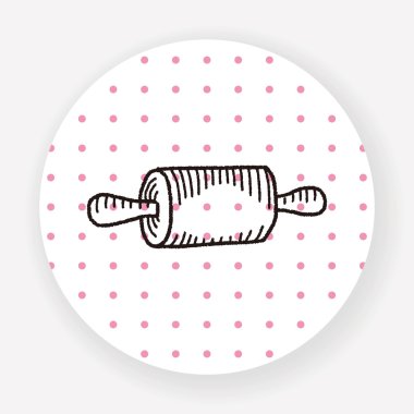 Doodle Rolling pin vektör çizimi