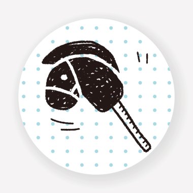 Doodle Oyuncak at düz simgesi beyaz arkaplan, vektör, illüstrasyon izole