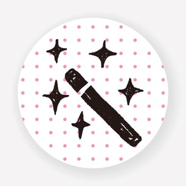 Sihirli çubuk düz simgesi beyaz arkaplan, vektör, illüstrasyon üzerinde izole