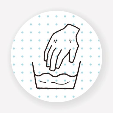 beyaz arkaplan, vektör, illüstrasyon üzerinde izole edilmiş el düz simgesini yıka