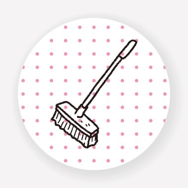 Temiz fırça düz simgesi beyaz arkaplan, vektör, illüstrasyon izole