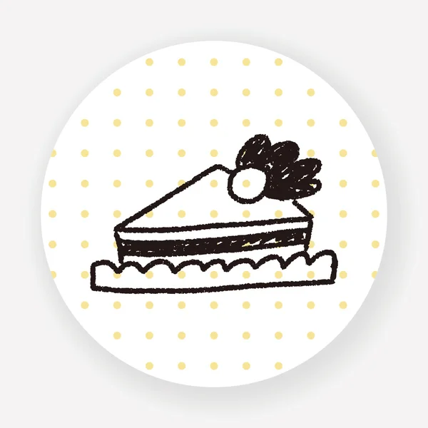 Doodle Cake Flat Icon Eristetty Valkoisella Pohjalla Vektori Kuva — vektorikuva