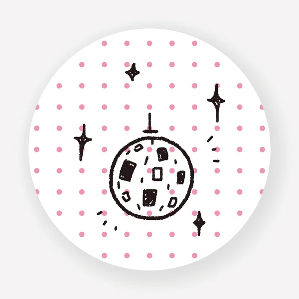 Doodle Party Ball Flat Icon Isolated White Background Vector Illustration — ストックベクタ