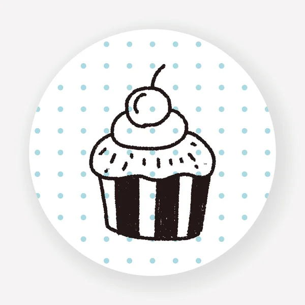 Doodle Cake Vektor Illustration — Stockvektor