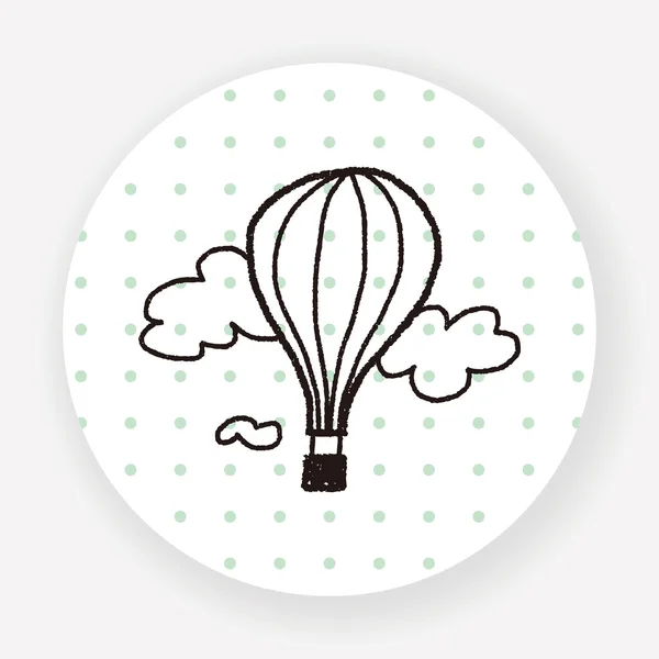 Doodle Globo Aire Caliente — Vector de stock