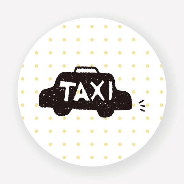 Doodle Taxi Vector Illustration — Stock Vector