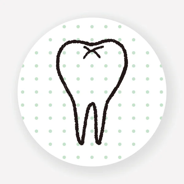 Doodle Ilustração Vetor Dente —  Vetores de Stock