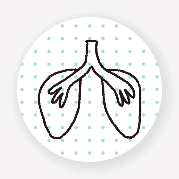 Doodle Akciğer Vektör Çizimi — Stok Vektör