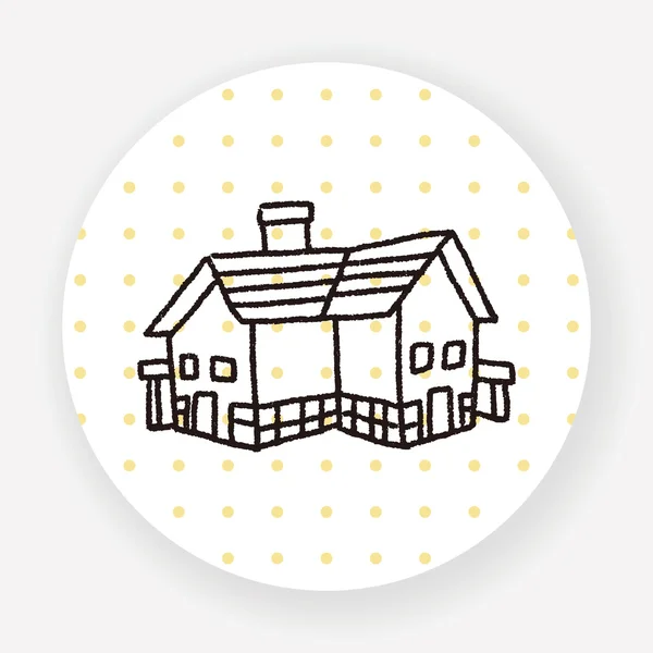 Doodle House Vector Illustration — Stock Vector