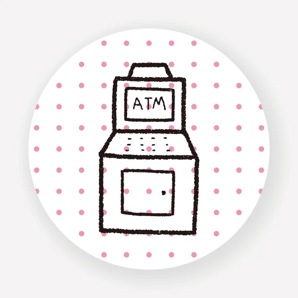 Illustration Vectorielle Atm Doodle — Image vectorielle