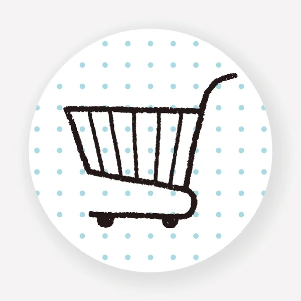 Doodle Carrito Compras Vector Ilustración — Archivo Imágenes Vectoriales