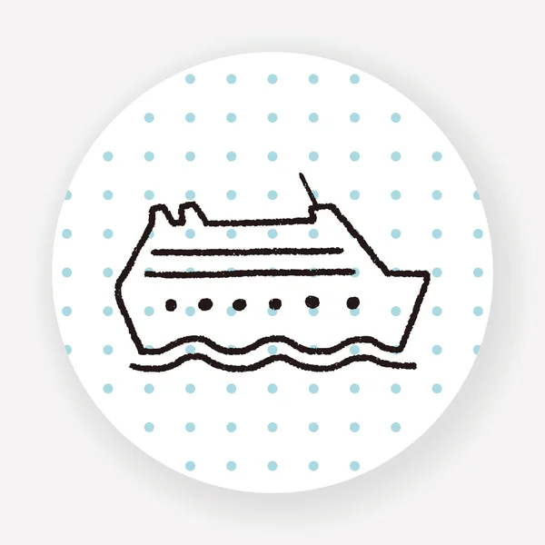 Doodle Ship Vector Illustration — Stock Vector