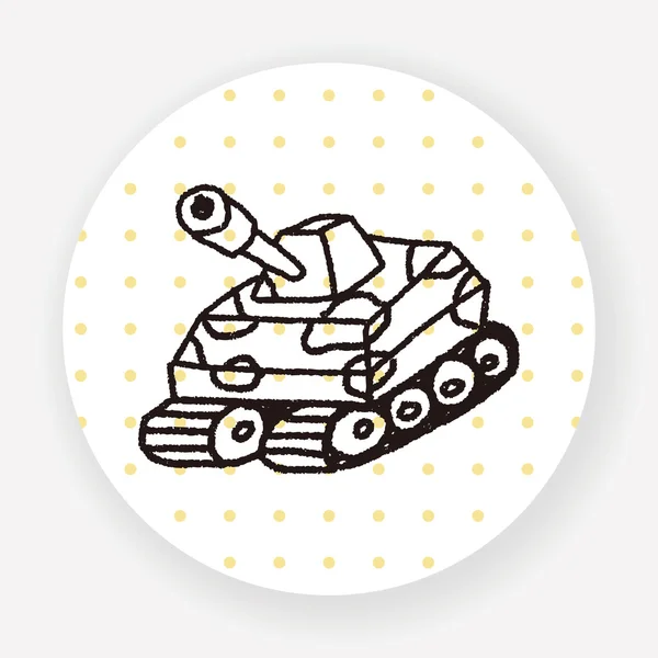 Doodle Tank Vector Illustration — Stock Vector