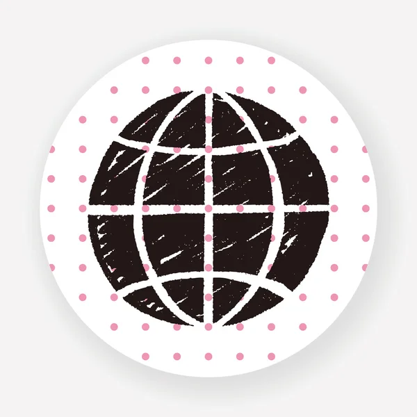 Illustration Vectorielle Globe Doodle — Image vectorielle