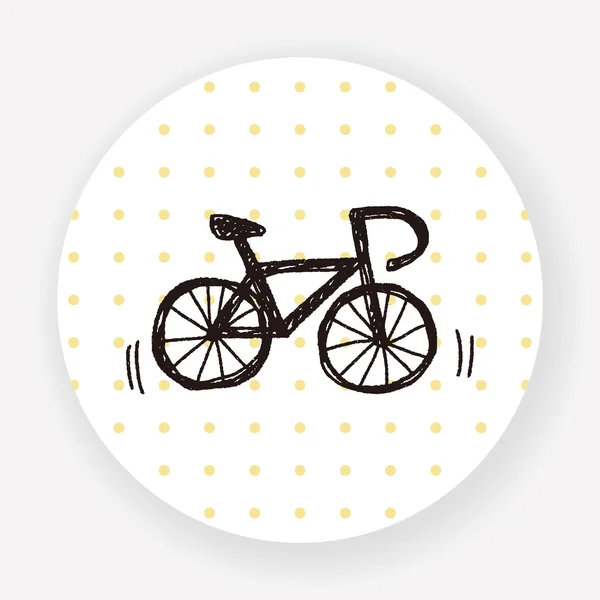 Doodle Bicycle Vektorová Ilustrace — Stockový vektor