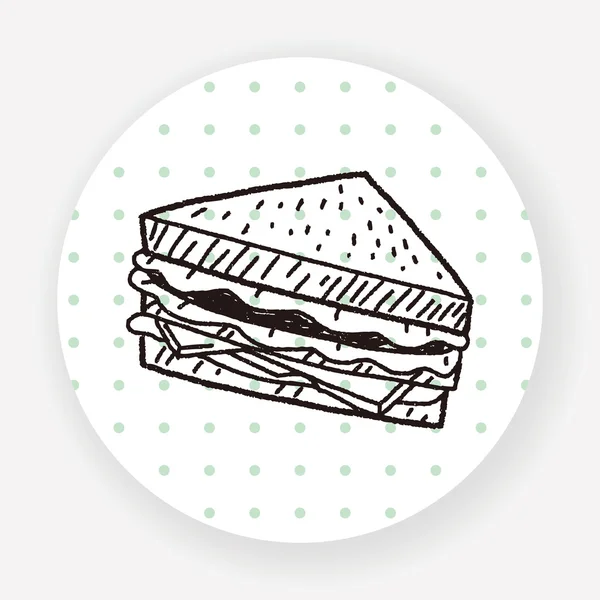 Doodle Sandwich Vettoriale Illustrazione — Vettoriale Stock