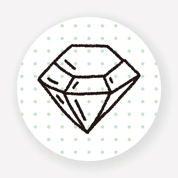 Illustration Vectorielle Diamant Doodle — Image vectorielle