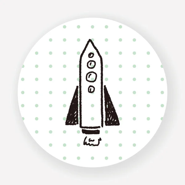 Illustrazione Vettoriale Dell Astronave Doodle — Vettoriale Stock