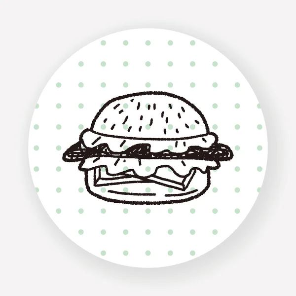 Doodle Hamburger Vector Illustration — Stock Vector