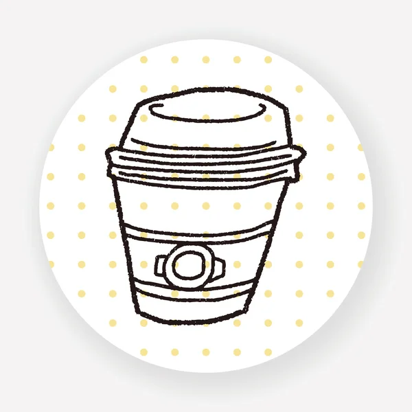 Illustrazione Vettoriale Del Caffè Doodle — Vettoriale Stock