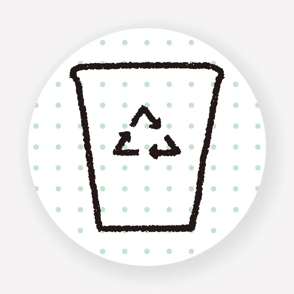 Doodle Recycling Vektor Illustration — Stockvektor