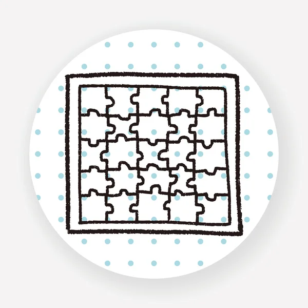 Векторная Иллюстрация Doodle Jigsaw — стоковый вектор