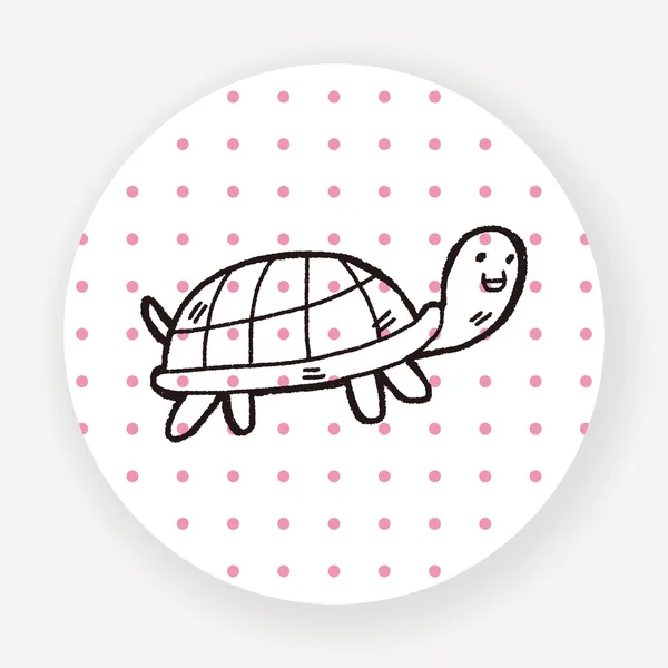 Doodle Schildpad Vector Illustratie — Stockvector