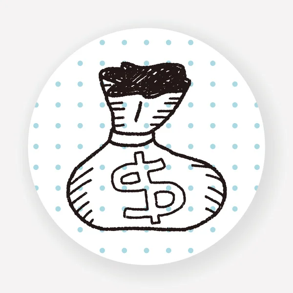 Doodle Coin Vector Illustratie — Stockvector