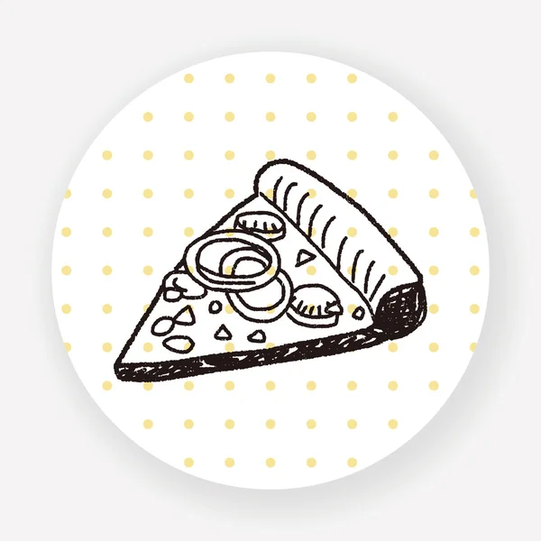 Doodle Pizza Vektor Illustration — Stock vektor