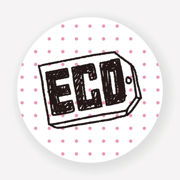 Eco Tag Icône Plate Isolée Sur Fond Blanc Vecteur Illustration — Image vectorielle