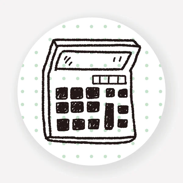 Doodle Calculator Ícone Plano Isolado Fundo Branco Vetor Ilustração —  Vetores de Stock