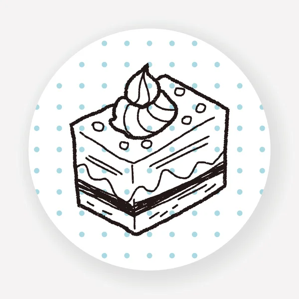 배경에 Doodle Cake Flat Icon Vector Illustration — 스톡 벡터