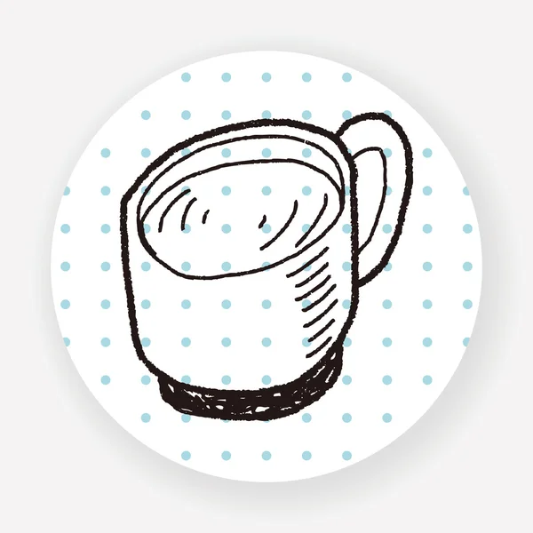 Doodle Coffee Cup Icona Piatta Isolata Sfondo Bianco Vettore Illustrazione — Vettoriale Stock