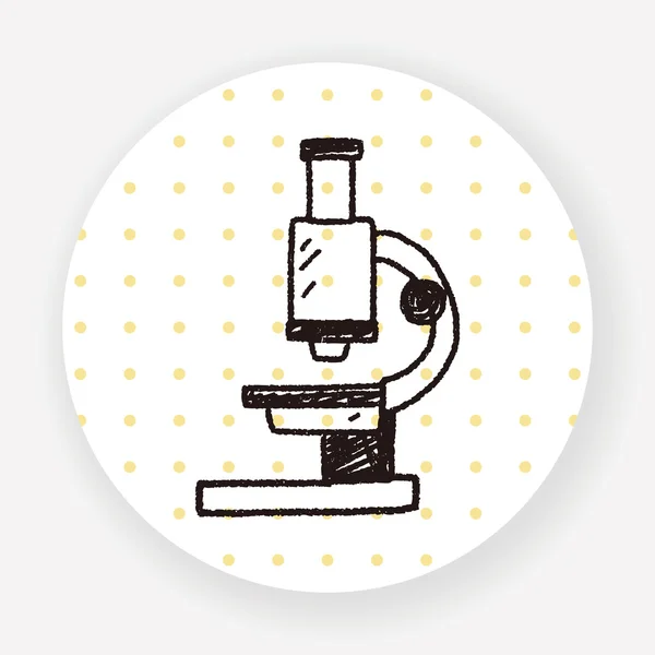 Doodle Mikroskop Flaches Symbol Isoliert Auf Weißem Hintergrund Vektor Illustration — Stockvektor