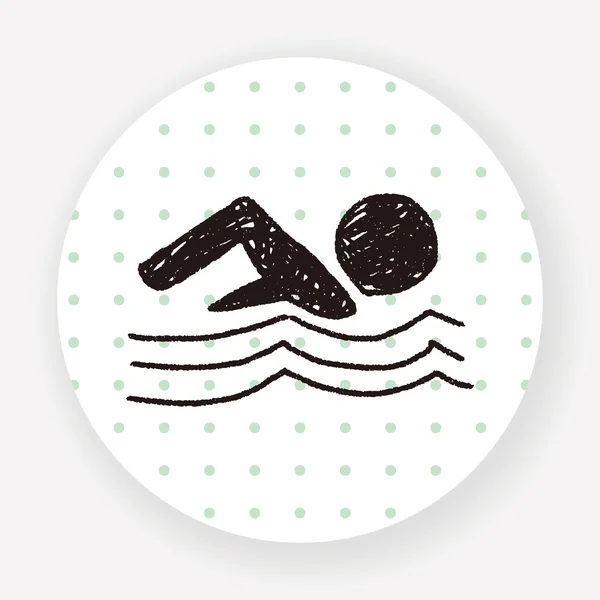 Swimmer Flat Icon Isolated White Background Vector Illustration — Stock Vector