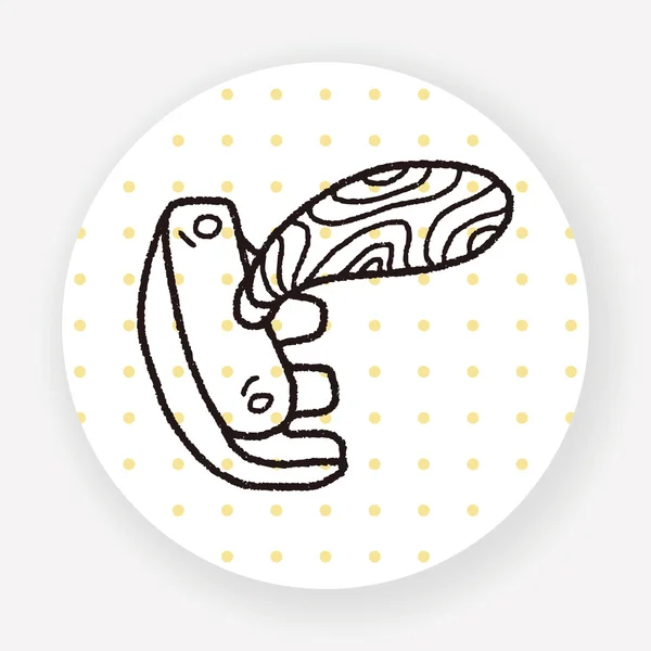 Doodle Pet Groom Tool Icône Plate Isolée Sur Fond Blanc — Image vectorielle